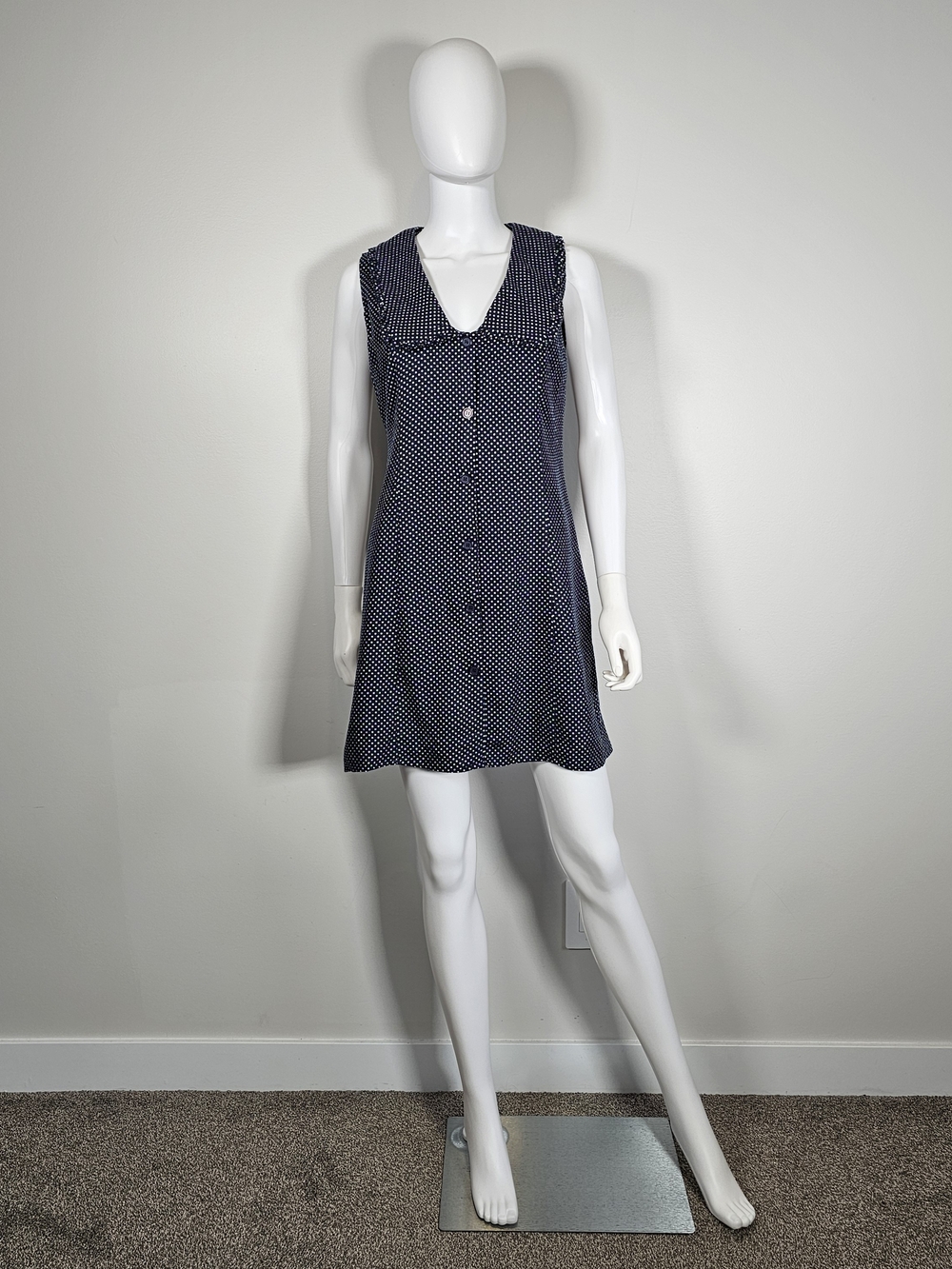 House of Harlow 1960 NWT Navy Polka Dot Mini Dress Sz 8
